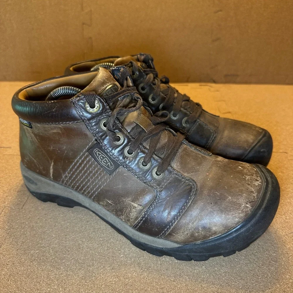 Keen Presidio II Chukka Boots Mens 9.5 Brown Leather Lace Up Hiking 1024217